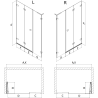 Mexen Lunar-F L drzwi prysznicowe składane lewe 140 cm, transparent, czarne - 836SL-140-050-70-00-L