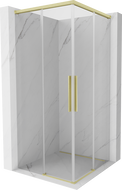 Mexen Rox Duo kabina prysznicowa rozsuwana 95 x 95 cm, transparent, złota szczotkowana - 8C2D-095-095-55-00