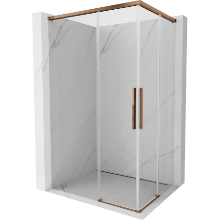 Mexen Rox Duo kabina prysznicowa rozsuwana 80 x 75 cm, transparent, różowe złoto - 8C2D-080-075-60-00
