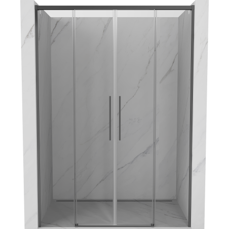 Mexen Rox Duo drzwi prysznicowe rozsuwane 140 cm, transparent, gun metal - 8C2-140-002-95-00
