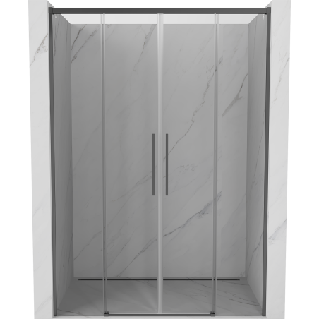 Mexen Rox Duo drzwi prysznicowe rozsuwane 150 cm, transparent, gun metal - 8C2-150-002-95-00