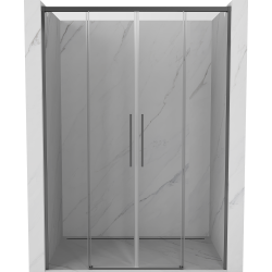 Mexen Rox drzwi prysznicowe rozsuwane 160 cm, transparent, gun metal - 8C2-160-002-95-00