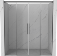 Mexen Rox Duo drzwi prysznicowe rozsuwane 190 cm, transparent, gun metal - 8C2-190-002-95-00