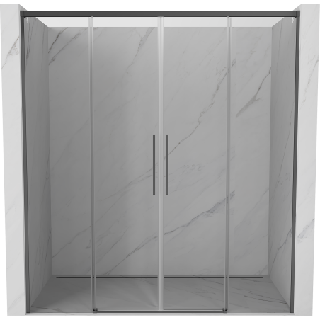 Mexen Rox Duo drzwi prysznicowe rozsuwane 200 cm, transparent, gun metal - 8C2-200-002-95-00