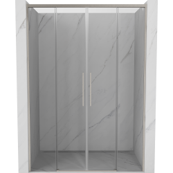 Mexen Rox drzwi prysznicowe rozsuwane 150 cm, transparent, nikiel szczotkowany - 8C2-150-002-97-00