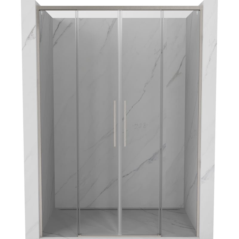 Mexen Rox Duo drzwi prysznicowe rozsuwane 150 cm, transparent, nikiel szczotkowany - 8C2-150-002-97-00