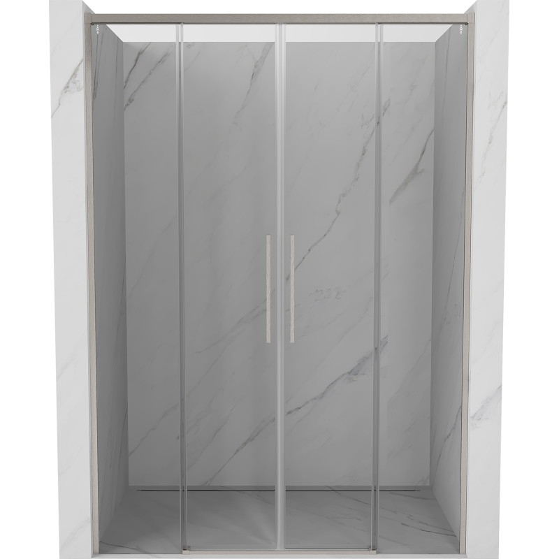 Mexen Rox Duo drzwi prysznicowe rozsuwane 140 cm, transparent, nikiel szczotkowany - 8C2-140-002-97-00