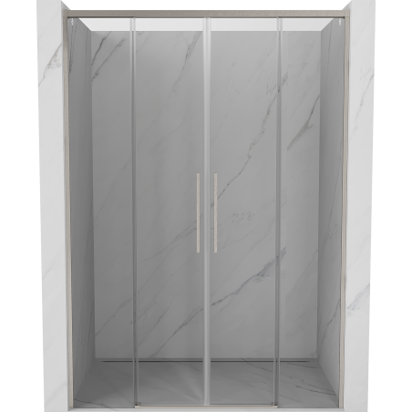 Mexen Rox Duo drzwi prysznicowe rozsuwane 140 cm, transparent, nikiel szczotkowany - 8C2-140-002-97-00