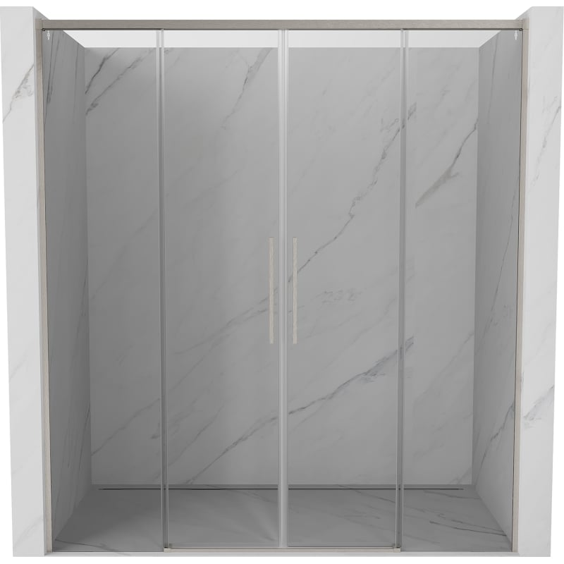Mexen Rox Duo drzwi prysznicowe rozsuwane 170 cm, transparent, nikiel szczotkowany - 8C2-170-002-97-00