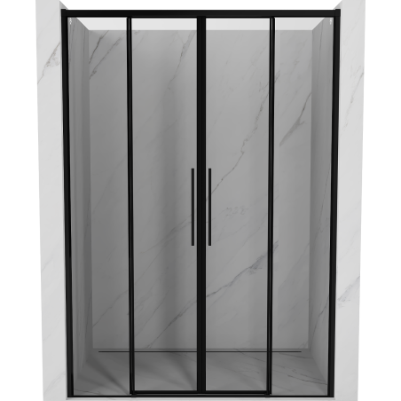 Mexen Rox Duo drzwi prysznicowe rozsuwane 140 cm, czarna ramka, czarne - 8C2-140-002-70-70