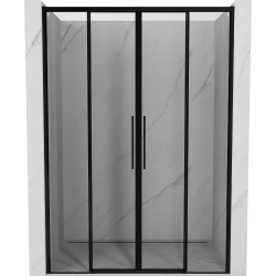 Mexen Rox drzwi prysznicowe rozsuwane 150 cm, czarna ramka, czarne - 8C2-150-002-70-70