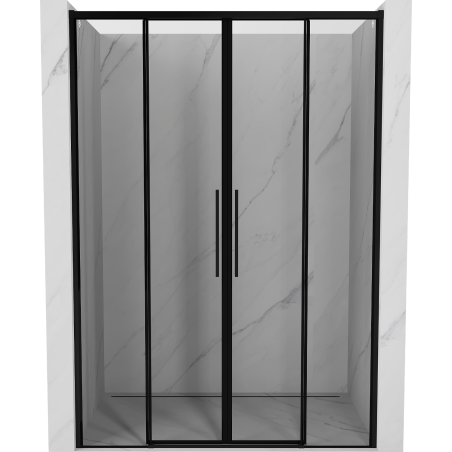 Mexen Rox Duo drzwi prysznicowe rozsuwane 150 cm, czarna ramka, czarne - 8C2-150-002-70-70
