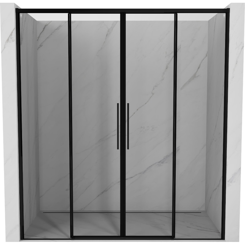 Mexen Rox Duo drzwi prysznicowe rozsuwane 200 cm, czarna ramka, czarne - 8C2-200-002-70-70