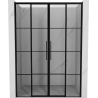 Mexen Rox Duo drzwi prysznicowe rozsuwane 150 cm, czarna kratka, czarne - 8C2-150-002-70-77