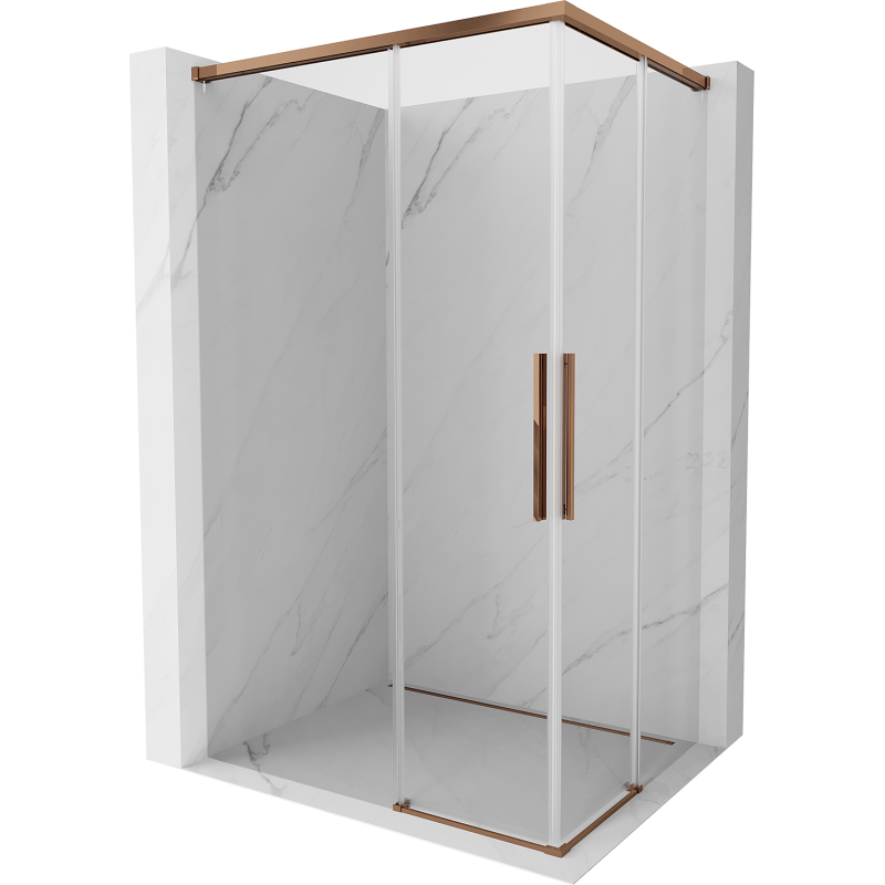 Mexen Rox Duo kabina prysznicowa rozsuwana 120 x 85 cm, transparent, różowe złoto - 8C2D-120-085-60-00