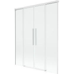 Mexen Rox parawan nawannowy 2-skrzydłowy rozsuwany 160 x 150 cm, transparent, biały - 8C9-160-002-20-00