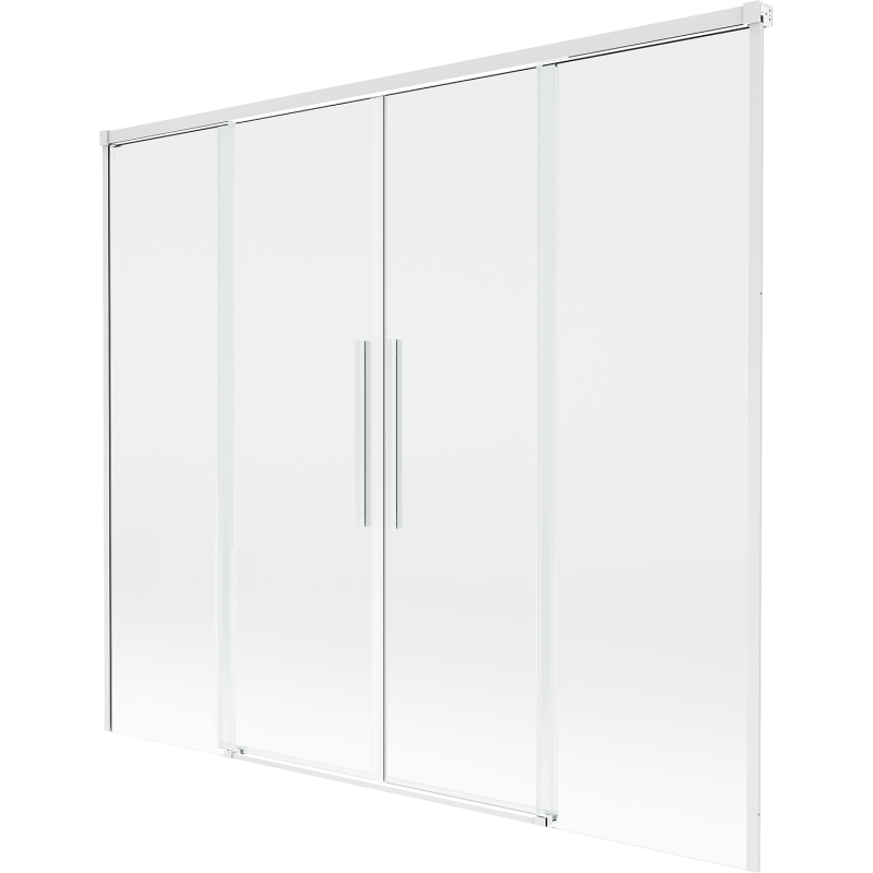 Mexen Rox parawan nawannowy 2-skrzydłowy rozsuwany 170 x 150 cm, transparent, biały - 8C9-170-002-20-00