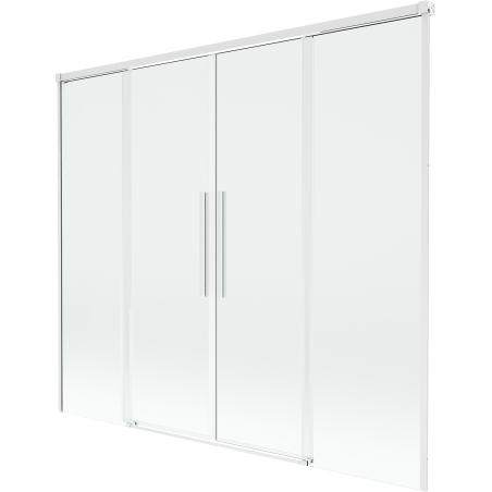 Mexen Rox parawan nawannowy 2-skrzydłowy rozsuwany 170 x 150 cm, transparent, biały - 8C9-170-002-20-00