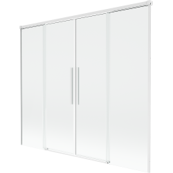 Mexen Rox parawan nawannowy 2-skrzydłowy rozsuwany 190 x 150 cm, transparent, biały - 8C9-190-002-20-00