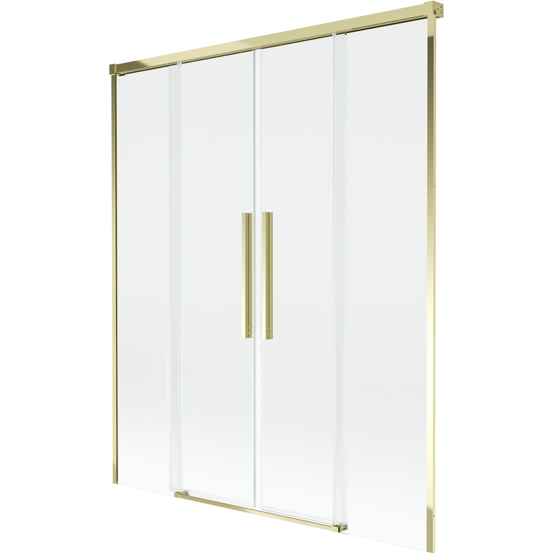 Mexen Rox parawan nawannowy 2-skrzydłowy rozsuwany 140 x 150 cm, transparent, złoty - 8C9-140-002-50-00
