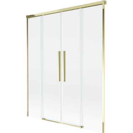 Mexen Rox parawan nawannowy 2-skrzydłowy rozsuwany 140 x 150 cm, transparent, złoty - 8C9-140-002-50-00