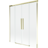 Mexen Rox parawan nawannowy 2-skrzydłowy rozsuwany 140 x 150 cm, transparent, złoty - 8C9-140-002-50-00