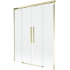 Mexen Rox parawan nawannowy 2-skrzydłowy rozsuwany 150 x 150 cm, transparent, złoty - 8C9-150-002-50-00