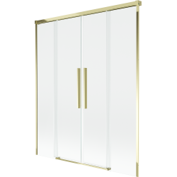 Mexen Rox parawan nawannowy 2-skrzydłowy rozsuwany 160 x 150 cm, transparent, złoty - 8C9-160-002-50-00