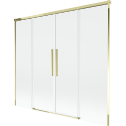 Mexen Rox parawan nawannowy 2-skrzydłowy rozsuwany 170 x 150 cm, transparent, złoty - 8C9-170-002-50-00