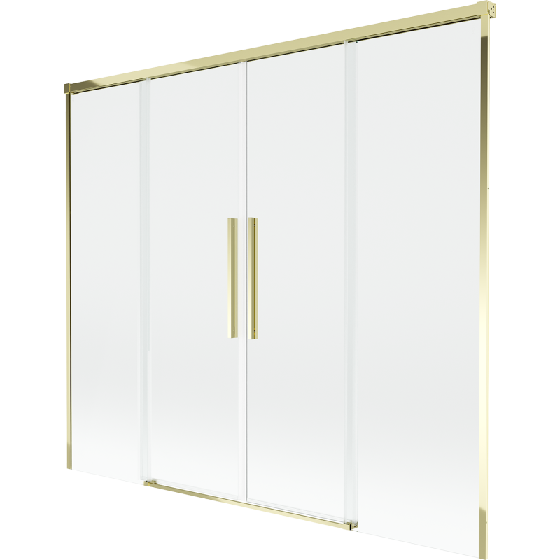 Mexen Rox parawan nawannowy 2-skrzydłowy rozsuwany 170 x 150 cm, transparent, złoty - 8C9-170-002-50-00