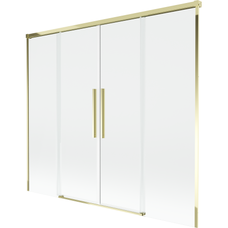 Mexen Rox parawan nawannowy 2-skrzydłowy rozsuwany 170 x 150 cm, transparent, złoty - 8C9-170-002-50-00