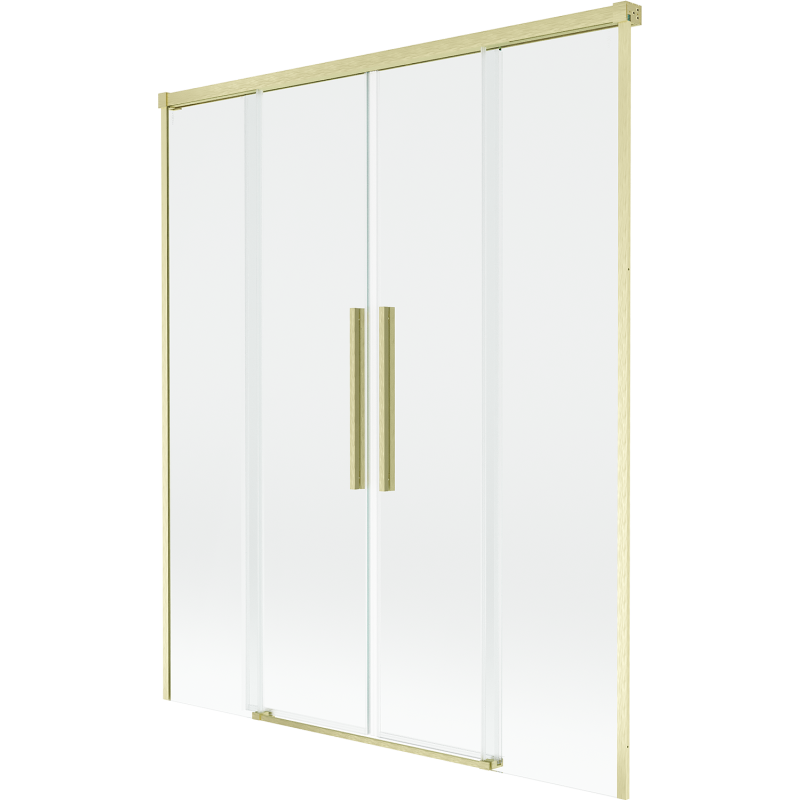 Mexen Rox parawan nawannowy 2-skrzydłowy rozsuwany 140 x 150 cm, transparent, złoty szczotkowany - 8C9-140-002-55-00