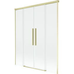 Mexen Rox parawan nawannowy 2-skrzydłowy rozsuwany 160 x 150 cm, transparent, złoty szczotkowany - 8C9-160-002-55-00