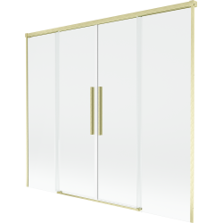 Mexen Rox parawan nawannowy 2-skrzydłowy rozsuwany 170 x 150 cm, transparent, złoty szczotkowany - 8C9-170-002-55-00