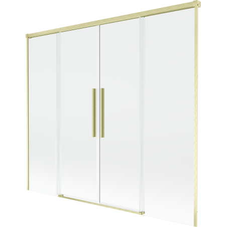 Mexen Rox parawan nawannowy 2-skrzydłowy rozsuwany 170 x 150 cm, transparent, złoty szczotkowany - 8C9-170-002-55-00