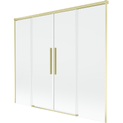 Mexen Rox parawan nawannowy 2-skrzydłowy rozsuwany 180 x 150 cm, transparent, złoty szczotkowany - 8C9-180-002-55-00