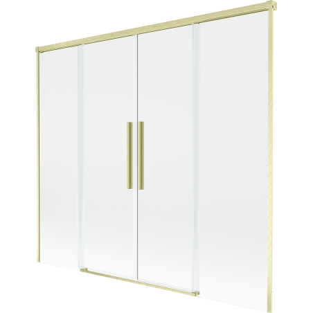Mexen Rox parawan nawannowy 2-skrzydłowy rozsuwany 180 x 150 cm, transparent, złoty szczotkowany - 8C9-180-002-55-00