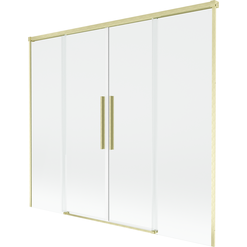 Mexen Rox parawan nawannowy 2-skrzydłowy rozsuwany 190 x 150 cm, transparent, złoty szczotkowany - 8C9-190-002-55-00