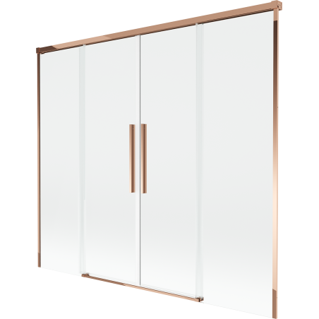 Mexen Rox parawan nawannowy 2-skrzydłowy rozsuwany 170 x 150 cm, transparent, różowe złoto - 8C9-170-002-60-00