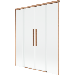 Mexen Rox parawan nawannowy 2-skrzydłowy rozsuwany 140 x 150 cm, transparent, miedź szczotkowana - 8C9-140-002-65-00