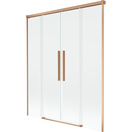 Mexen Rox parawan nawannowy 2-skrzydłowy rozsuwany 140 x 150 cm, transparent, miedź szczotkowana - 8C9-140-002-65-00