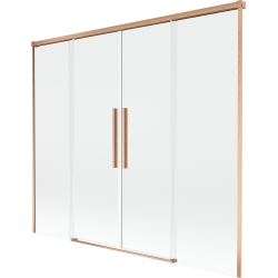 Mexen Rox parawan nawannowy 2-skrzydłowy rozsuwany 170 x 150 cm, transparent, miedź szczotkowana - 8C9-170-002-65-00