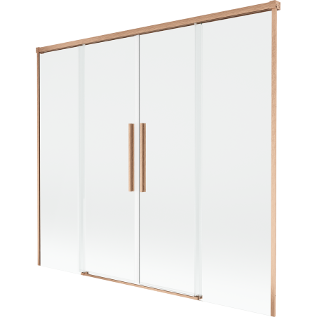 Mexen Rox parawan nawannowy 2-skrzydłowy rozsuwany 170 x 150 cm, transparent, miedź szczotkowana - 8C9-170-002-65-00