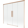 Mexen Rox parawan nawannowy 2-skrzydłowy rozsuwany 190 x 150 cm, transparent, miedź szczotkowana - 8C9-190-002-65-00