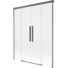 Mexen Rox parawan nawannowy 2-skrzydłowy rozsuwany 140 x 150 cm, transparent, gun gray szczotkowany - 8C9-140-002-66-00