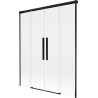 Mexen Rox parawan nawannowy 2-skrzydłowy rozsuwany 150 x 150 cm, transparent, czarny - 8C9-150-002-70-00