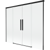 Mexen Rox parawan nawannowy 2-skrzydłowy rozsuwany 180 x 150 cm, transparent, czarny - 8C9-180-002-70-00