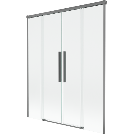 Mexen Rox parawan nawannowy 2-skrzydłowy rozsuwany 140 x 150 cm, transparent, gun metal - 8C9-140-002-95-00