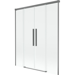 Mexen Rox parawan nawannowy 2-skrzydłowy rozsuwany 160 x 150 cm, transparent, gun metal - 8C9-160-002-95-00