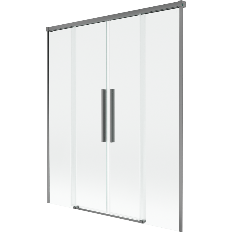 Mexen Rox parawan nawannowy 2-skrzydłowy rozsuwany 160 x 150 cm, transparent, gun metal - 8C9-160-002-95-00